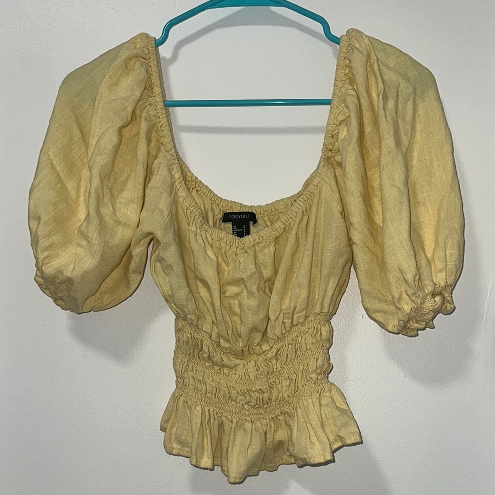 Yellow Puff Sleeve Top